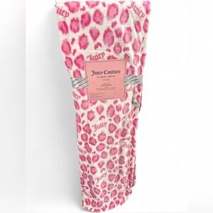 Juicy Couture Pink Cheetah Animal Print Twin Size Blanket New With Package